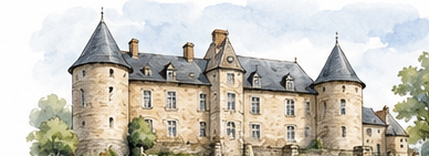 Aquarelle du château de Champlecy