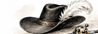 Chapeau de mousquetaire et épée