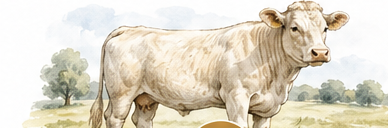 Vache charolaise dans un pré